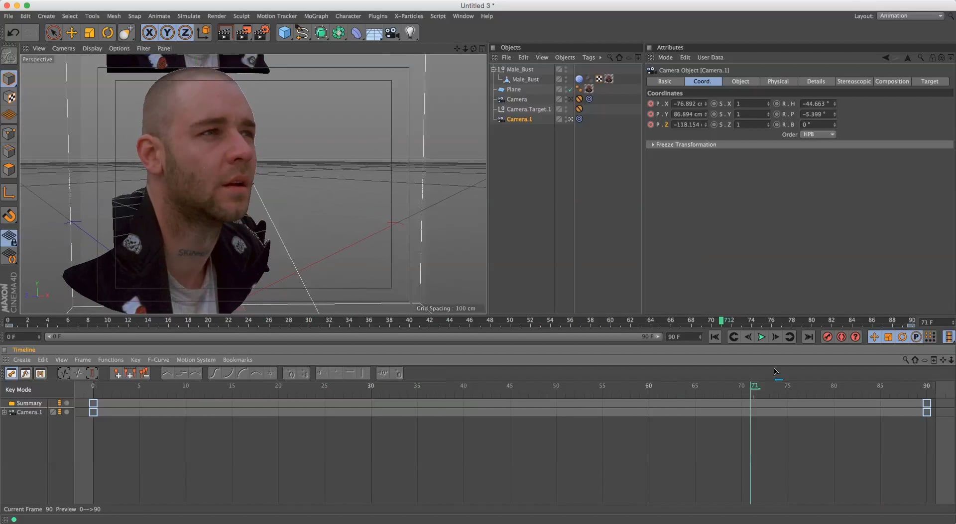 C4D silent tip 4: part 1 - Camera mapping a head using camera mapping ...