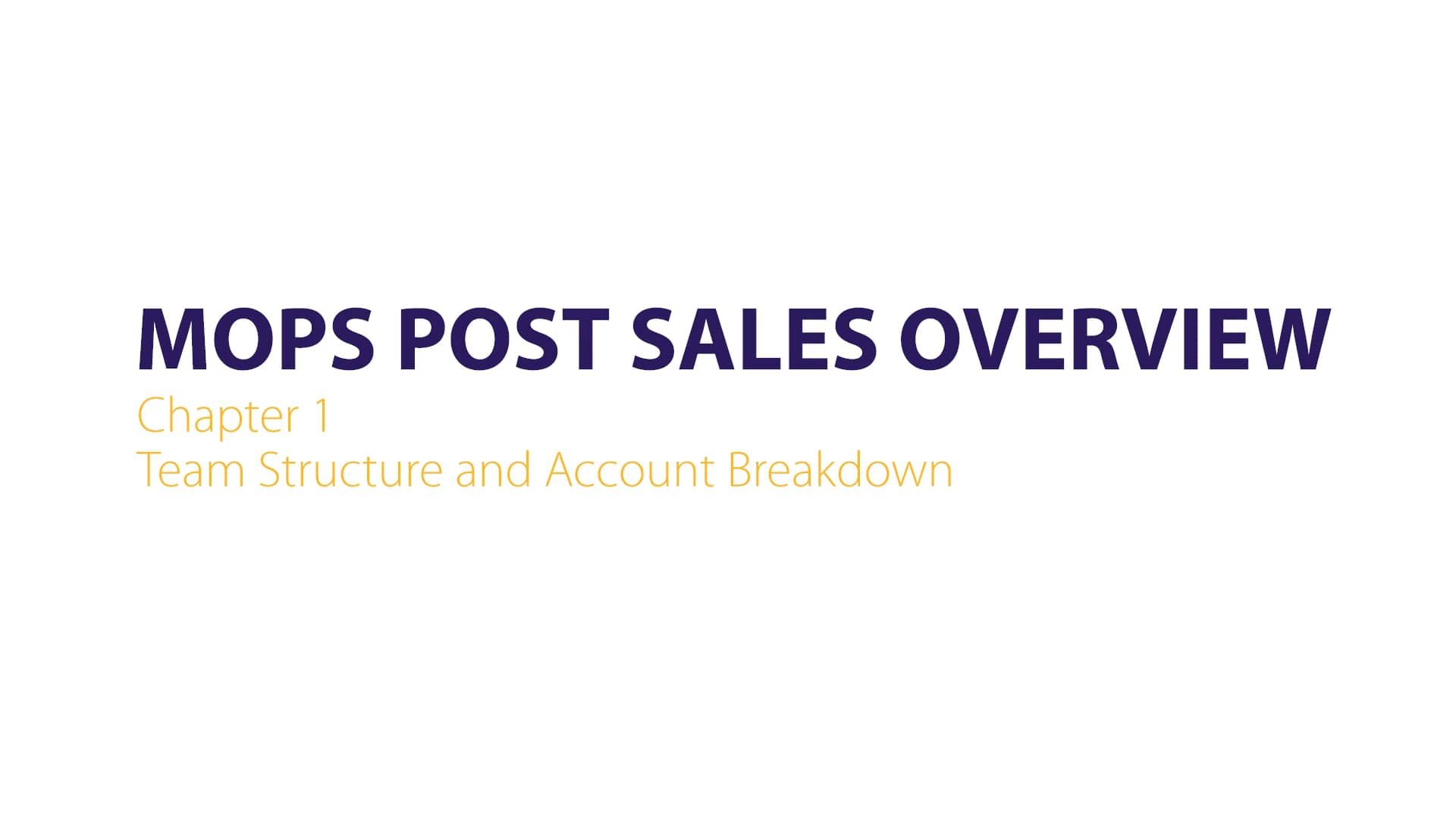 MOPS Post Sales Overview Chapter 1 on Vimeo