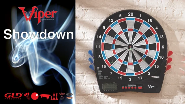  Viper Showdown - Diana de dardos electrónica, gabinete de caoba  metropolitana, The Bull Starts Here - Marcador de línea de lanzamiento y  luces de diana Shadow Buster : Todo lo demás