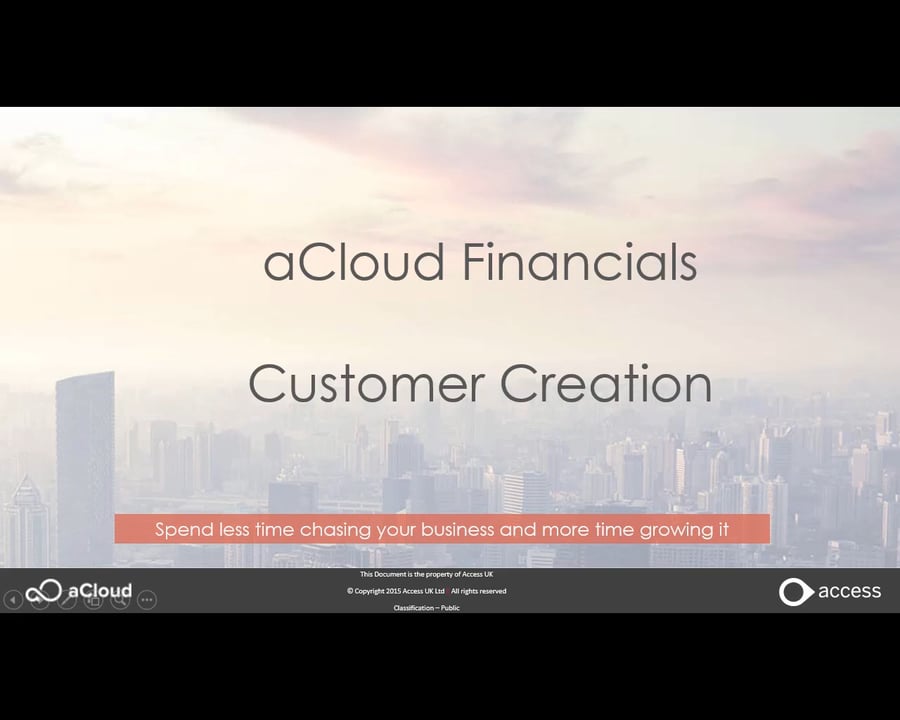 aCloud Financials User Guides - aCloud Financials Customer Creation on ...