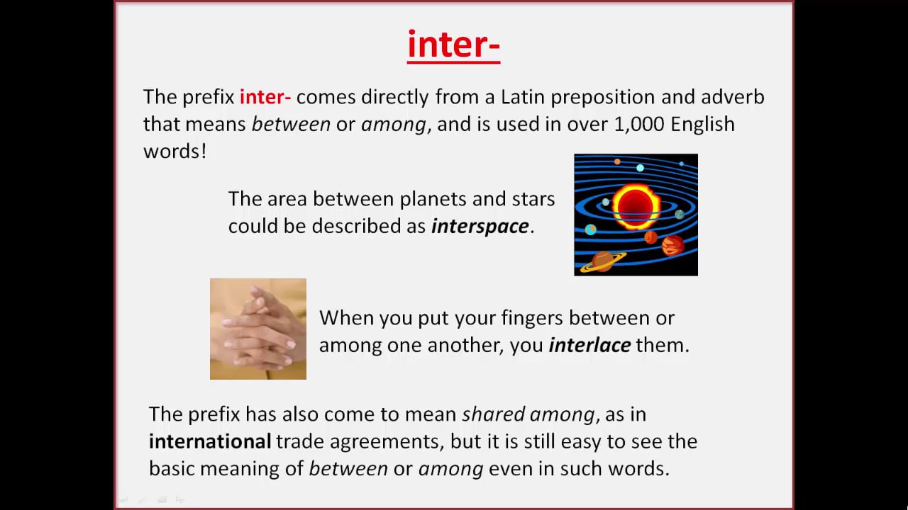 The prefix INTER on Vimeo