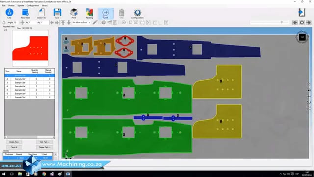 Machining Video: Fabricam Automatic Nesting Function and Machine CAM Code Generation