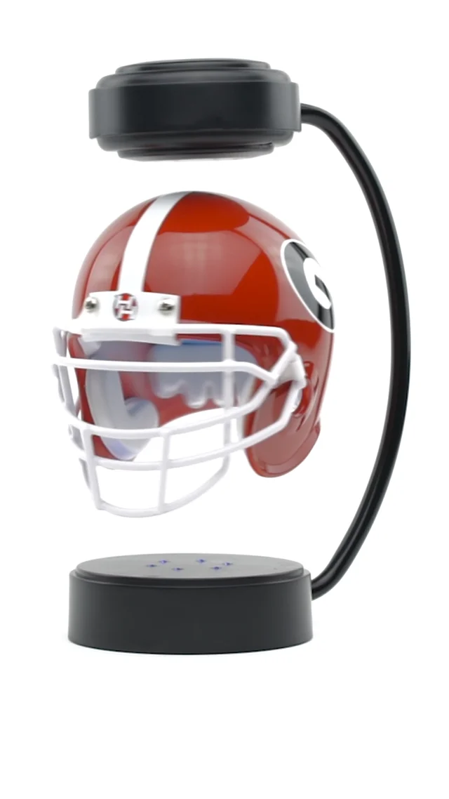 Football Cremation Urn & Kansas City Chiefs Hover Helmet Décor