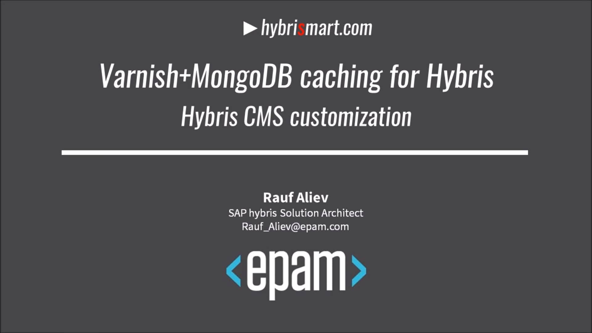 Varnish caching + MongoDB in hybris PoC on Vimeo