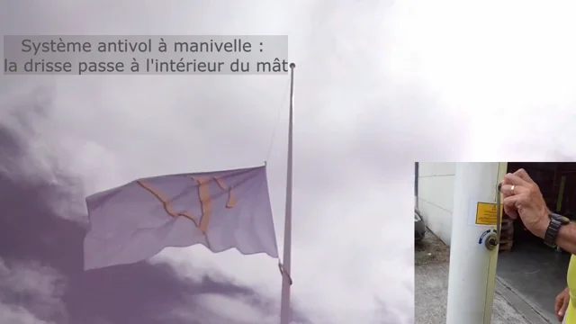 Mâts antivols manivelle  Société Varinard - Fabricant de drapeaux