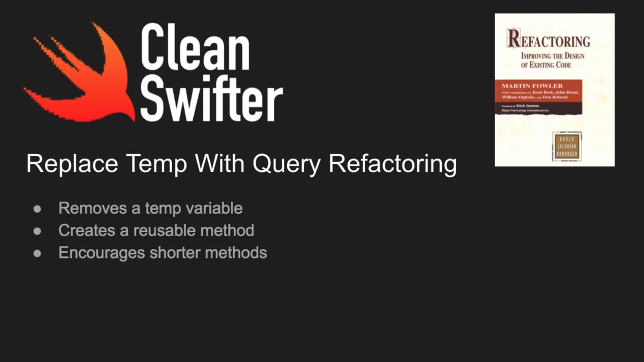 Replace Temp With Query In Swift