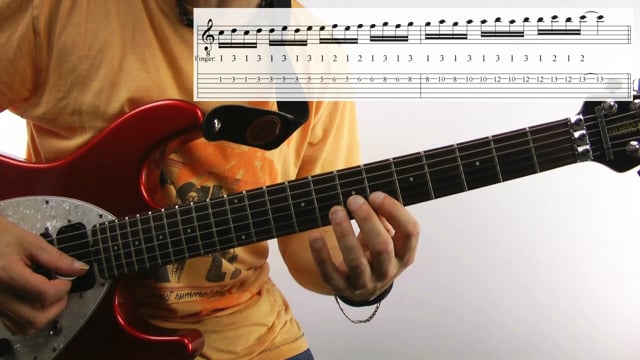 Die C-Dur-Tonleiter auf der B-Saite