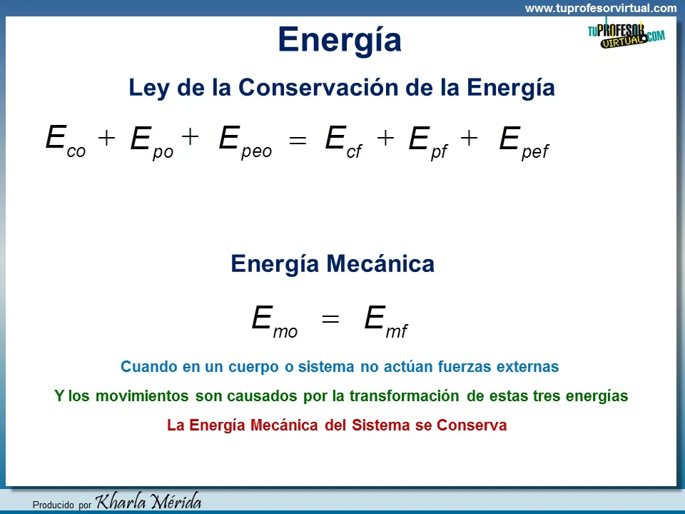 fórmula de energía mecánica