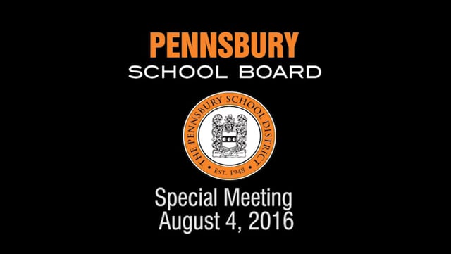 Pennsbury Schoo Board Meeting for August 4, 2016