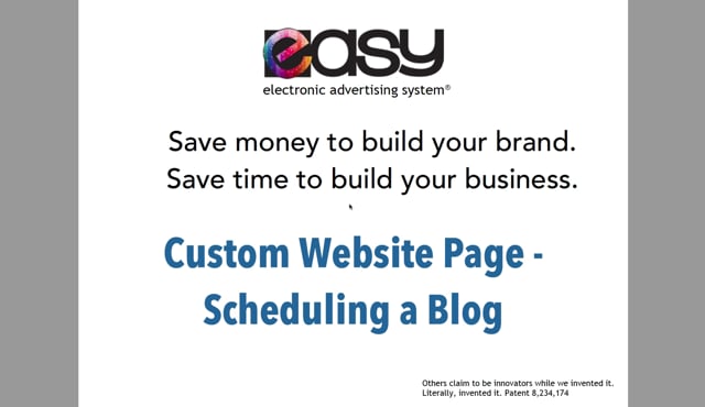 Website - Custom Page / Blog - 06 Scheduling a blog