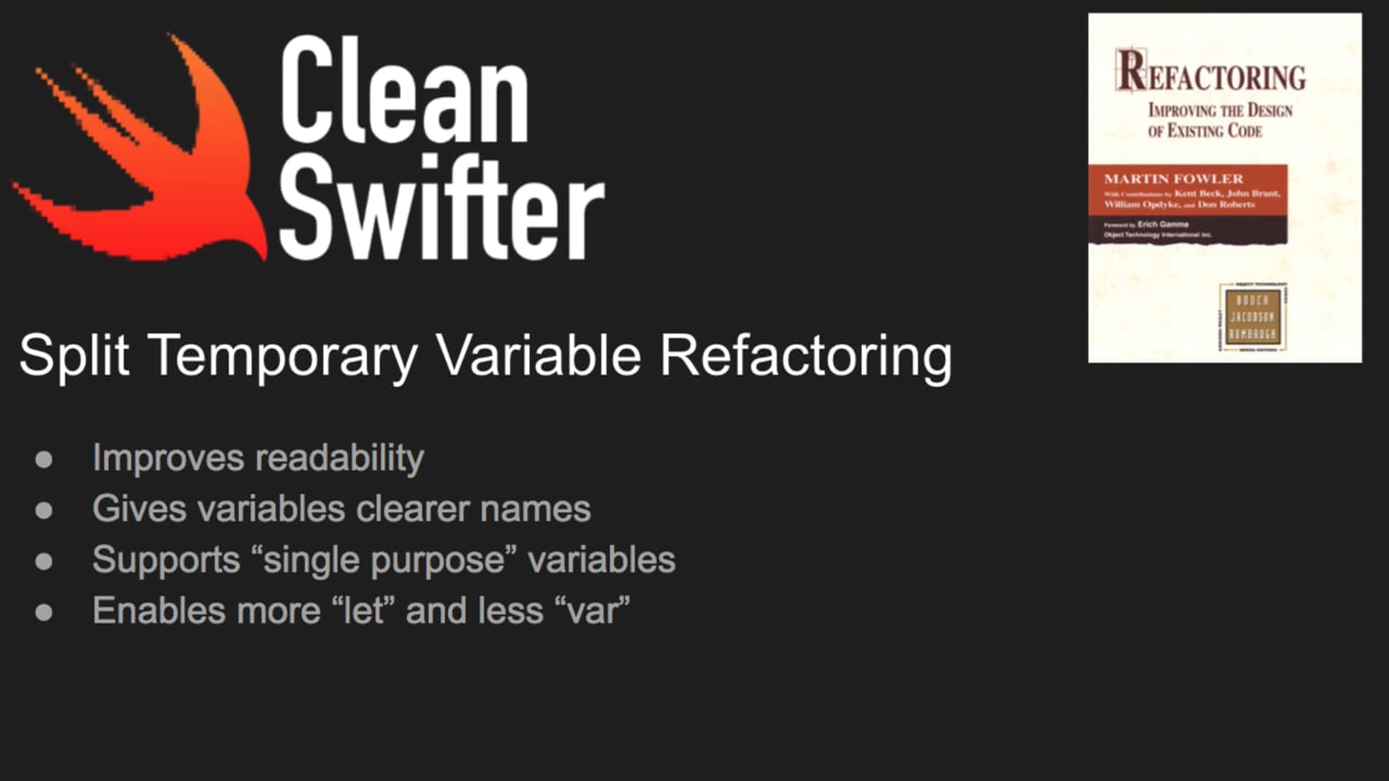 Split Temporary Variable in Swift