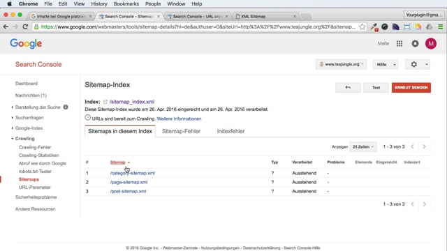 Website per Sitemap einreichen
