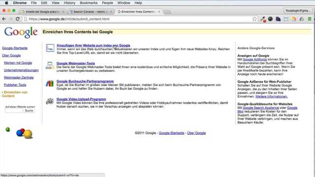 Eine Website manuell bei Google einreichen