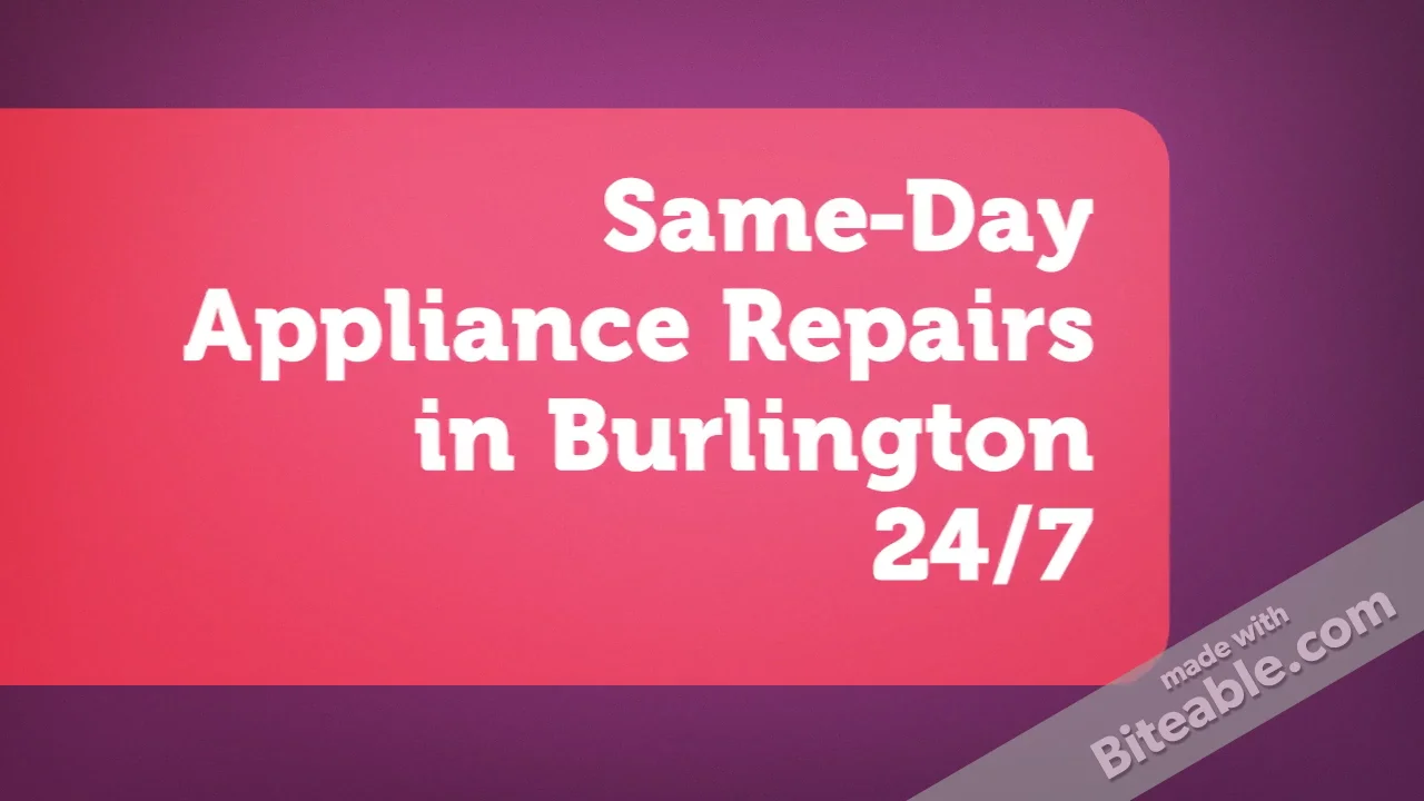 Appliance Repair Burlington Fast & Emergency Services on Vimeo