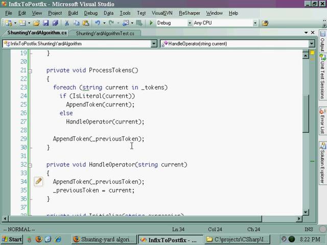 Shunting Yard Algorithm in C#, Part 2 on Vimeo