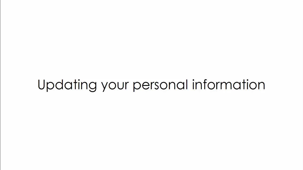 Updating your personal information  
