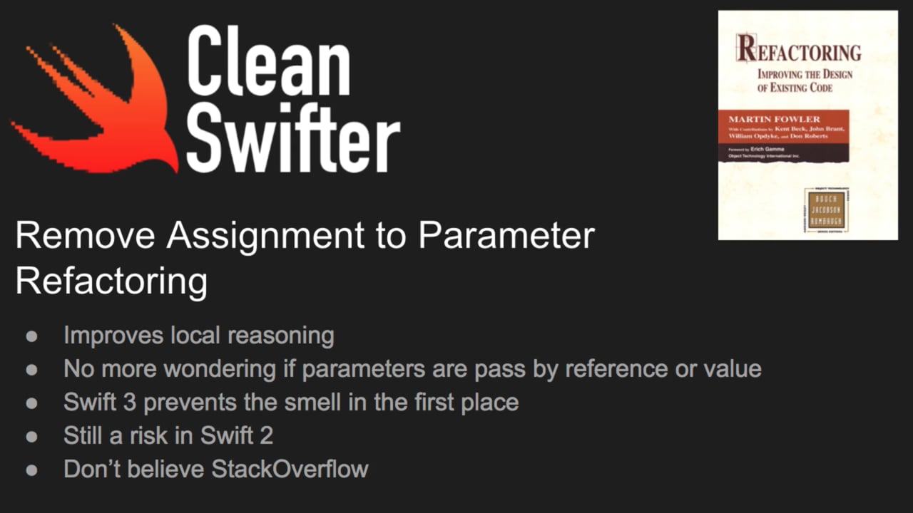 Remove Assignment to Parameter In Swift