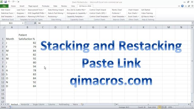 Stacking and Restacking data in Excel