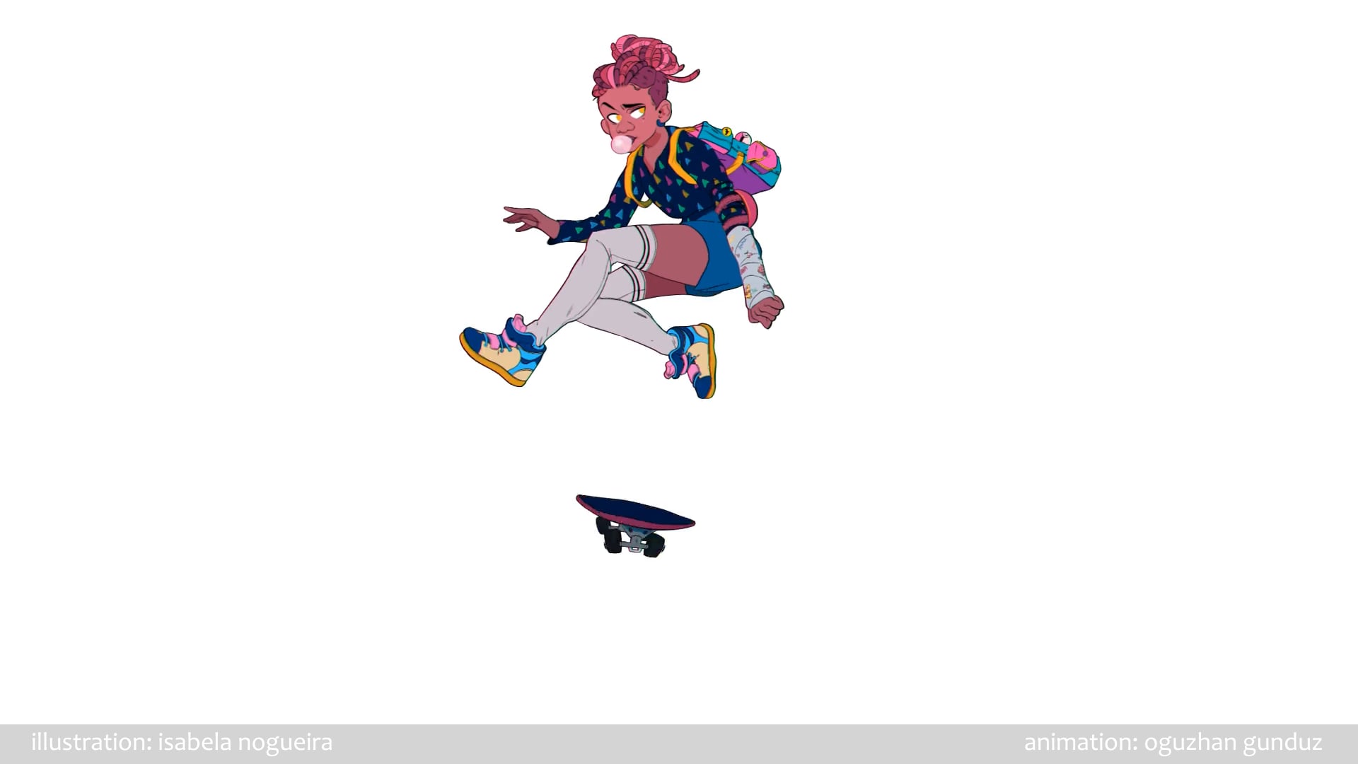 Skater Girl Loop Animation