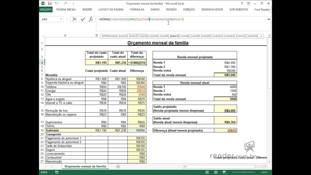 M1A2 - Estruturas das Funções do Microsoft Excel 2013
