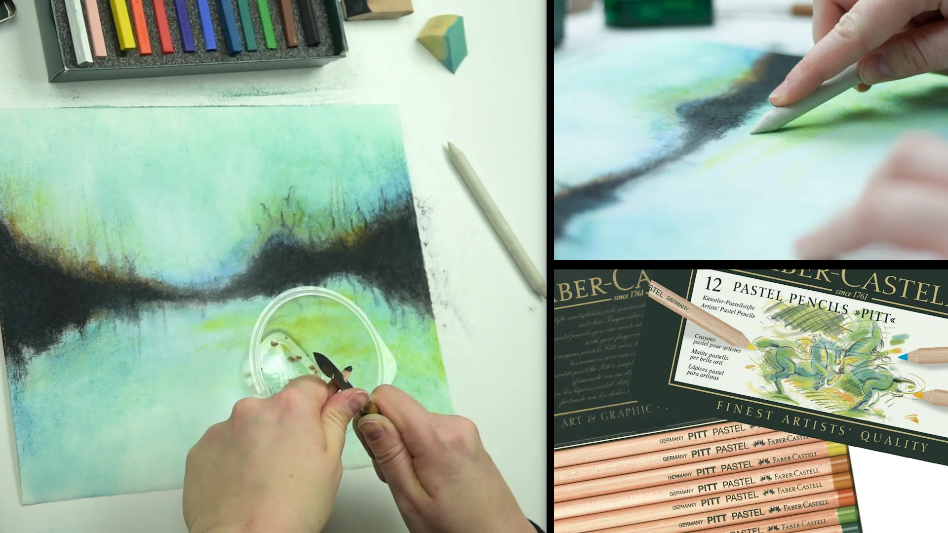 Faber-Castell - Abstract drawing with Pitt pastel pencils and Polychromos  artists' pastels on Vimeo