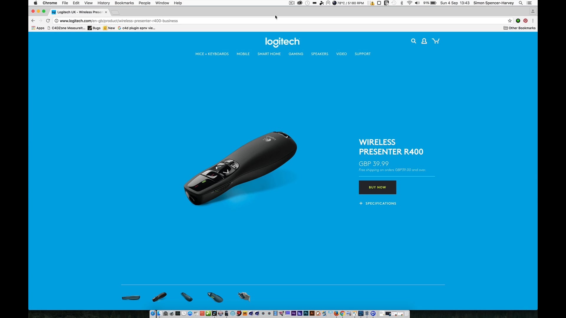 Projeciton mapping timeline switching with a presentation clicker