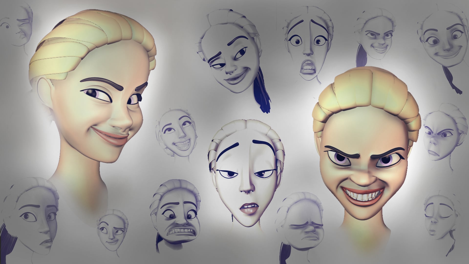 Expressive animation. Лицо мультипликация. Мимика пришельцев в образе человека. Blender мультяшная мимика.