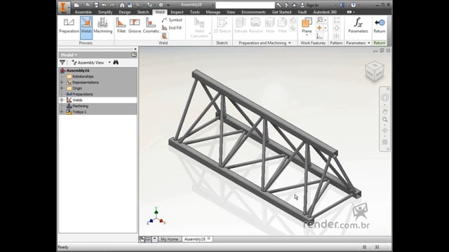 Curso Inventor 2015 Estruturas Metálicas | Render Cursos Online