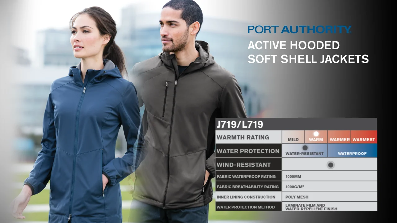 Port authority active sale hooded soft shell jacket