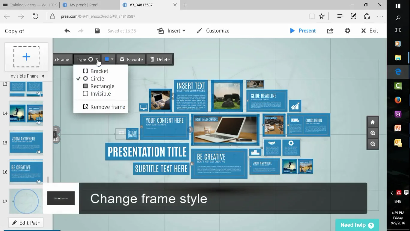 Prezi:working with frames on Vimeo