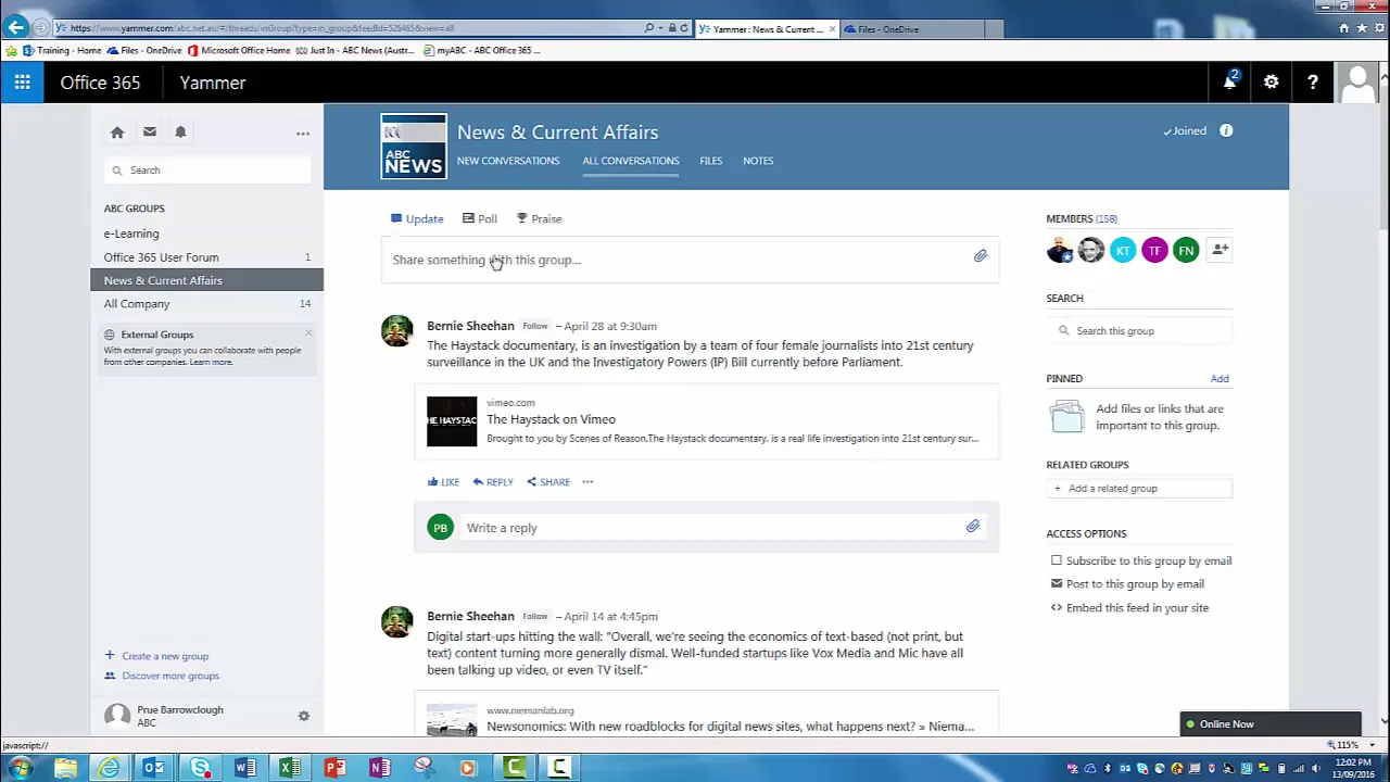 Post a message in Yammer on Vimeo