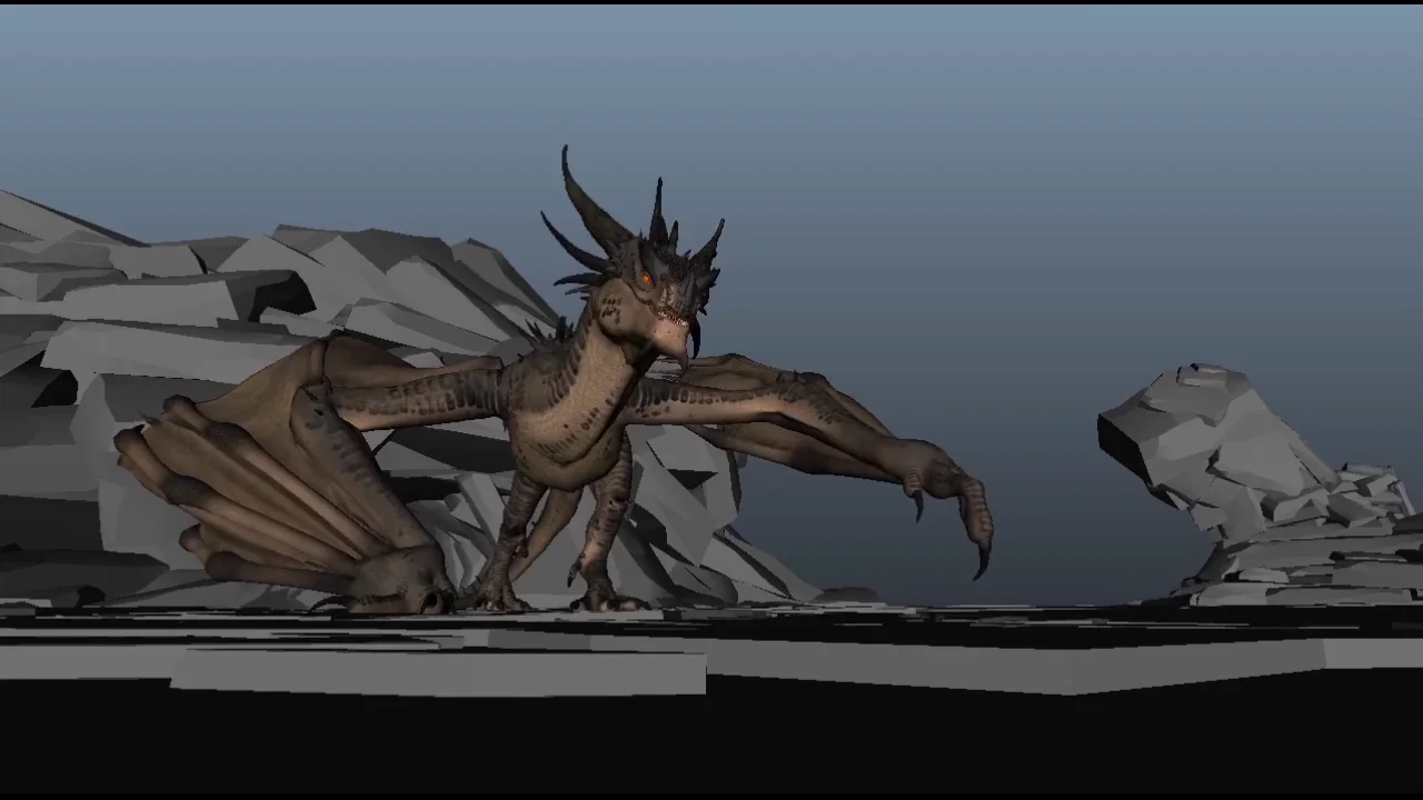 Dragon walk. Dragon walk animation.