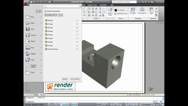 M1A1 - Conceitos de modelagem e a nova Interface do AutoCAD 2010