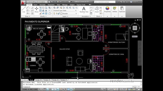 Sala de jogos no AutoCAD