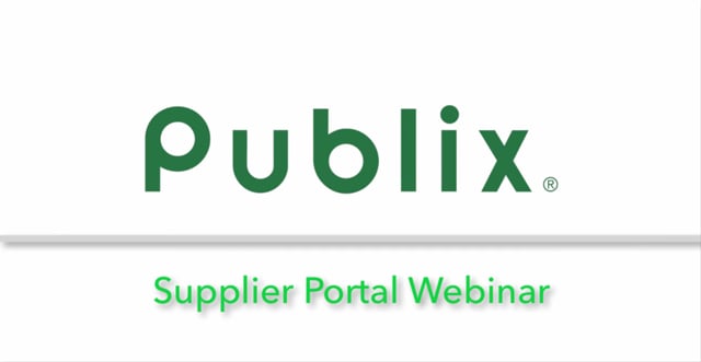 Supplier Training Webinar.