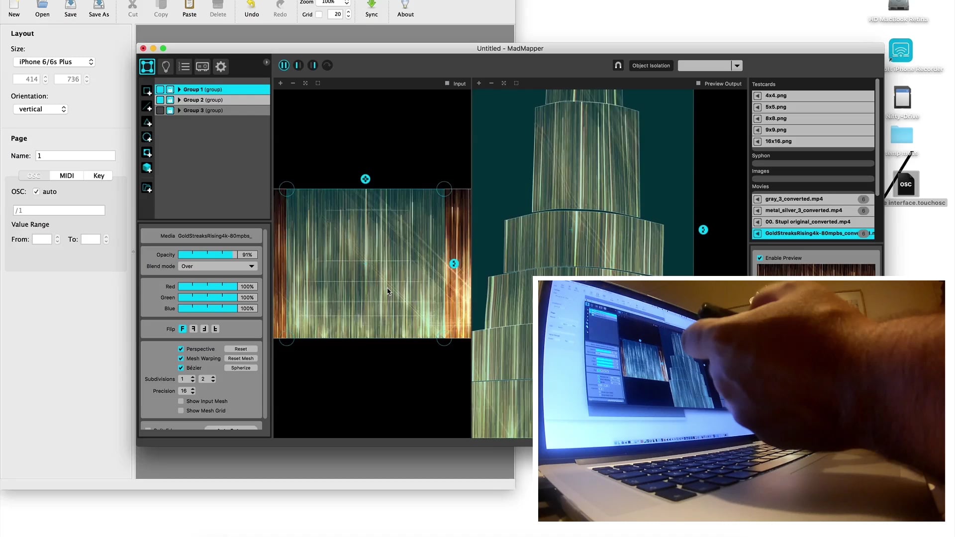 USING A VIRTUAL IOS LIGHT DESK TO CONTROL MADMAPPER - With TouchOSC