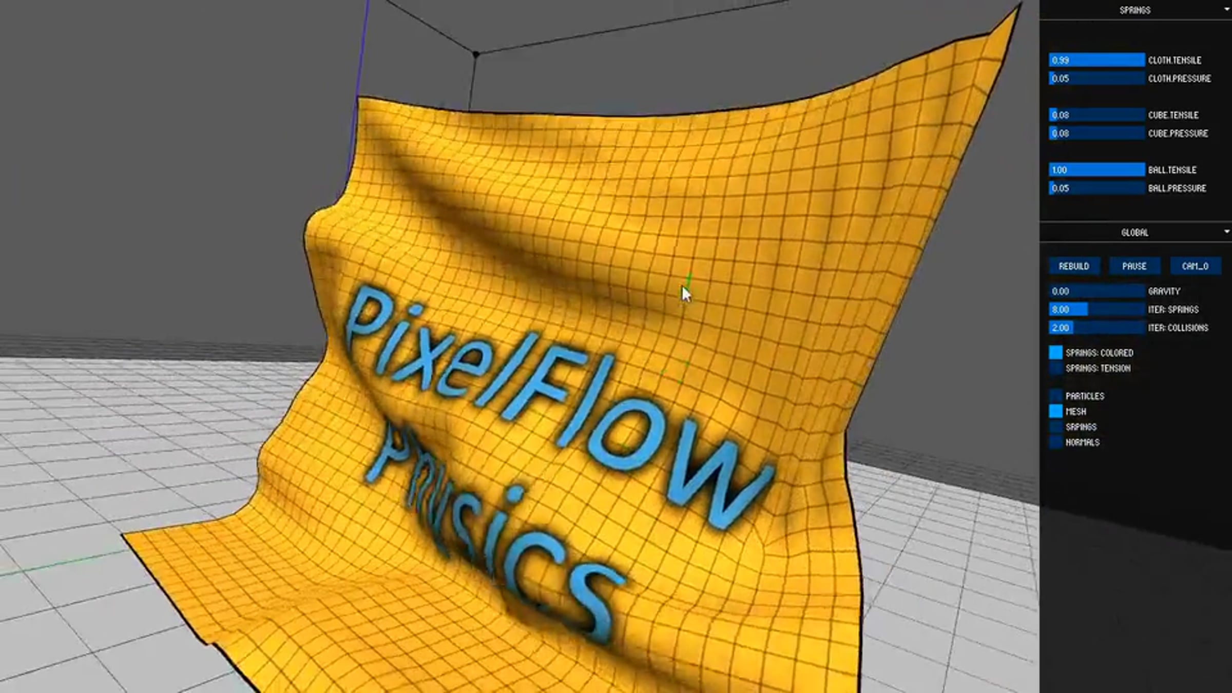 SoftBody Dynamics 3D - Playground, Cloth Simulation