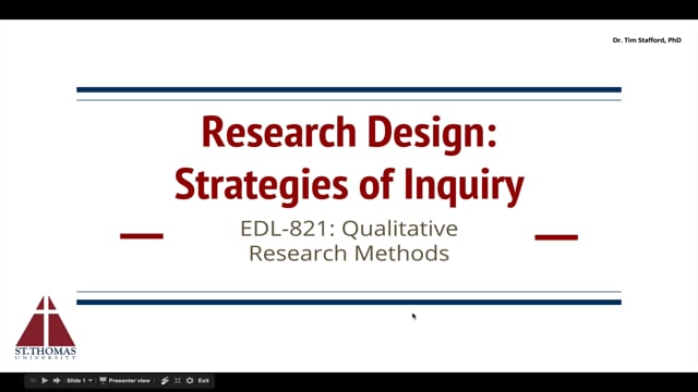 Research Design: Part 2 - Inquiry Strategies