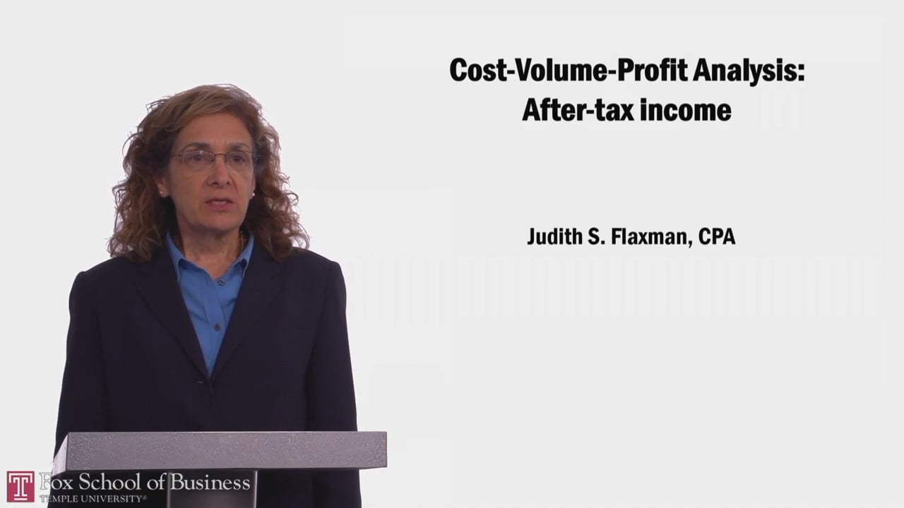 Cost-Volume-Profit Analysis: After Tax Income