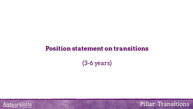 Position statement on transitions