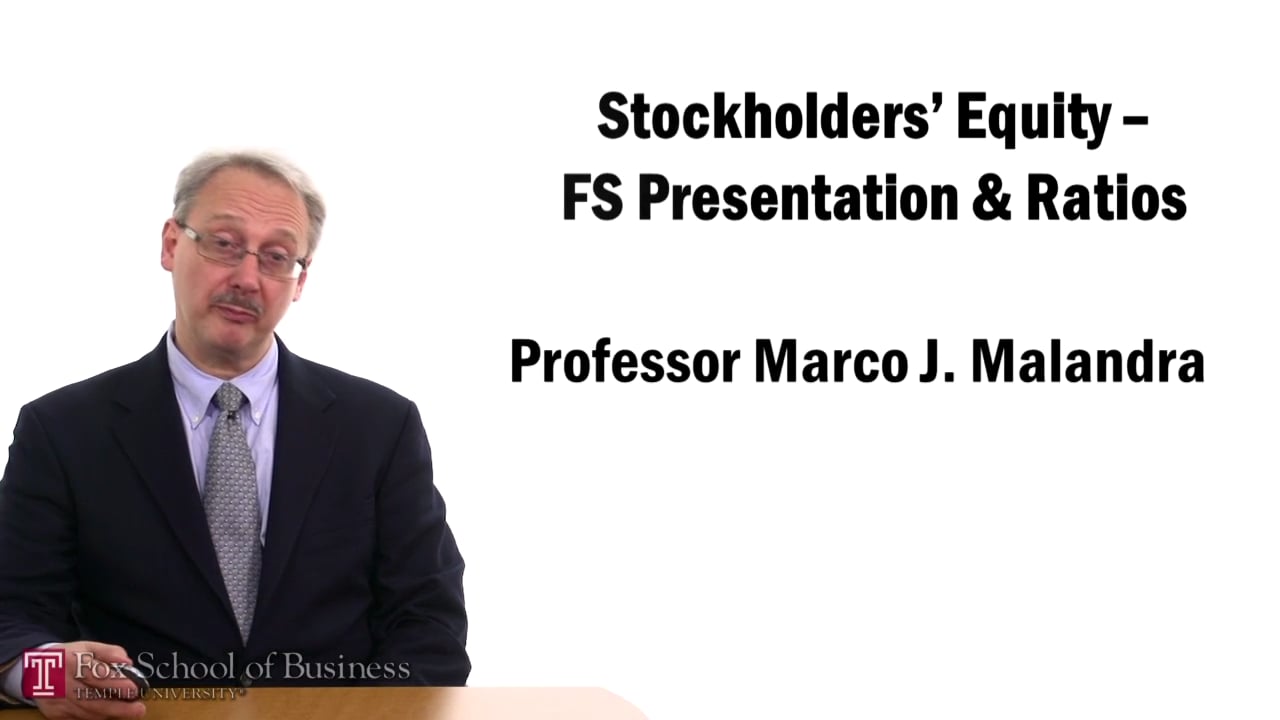 57396Stockholder Equity – Financial Statement Presentation & Ratios