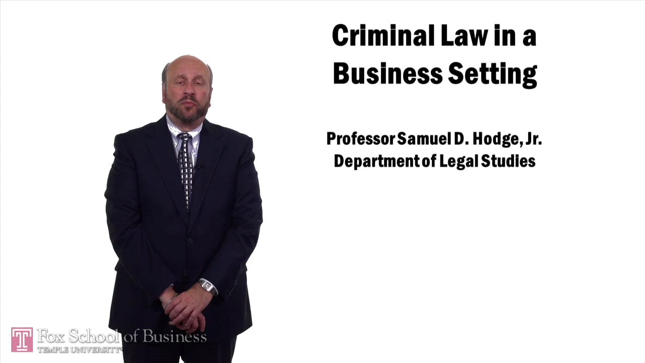 Criminal Law in a Business Setting