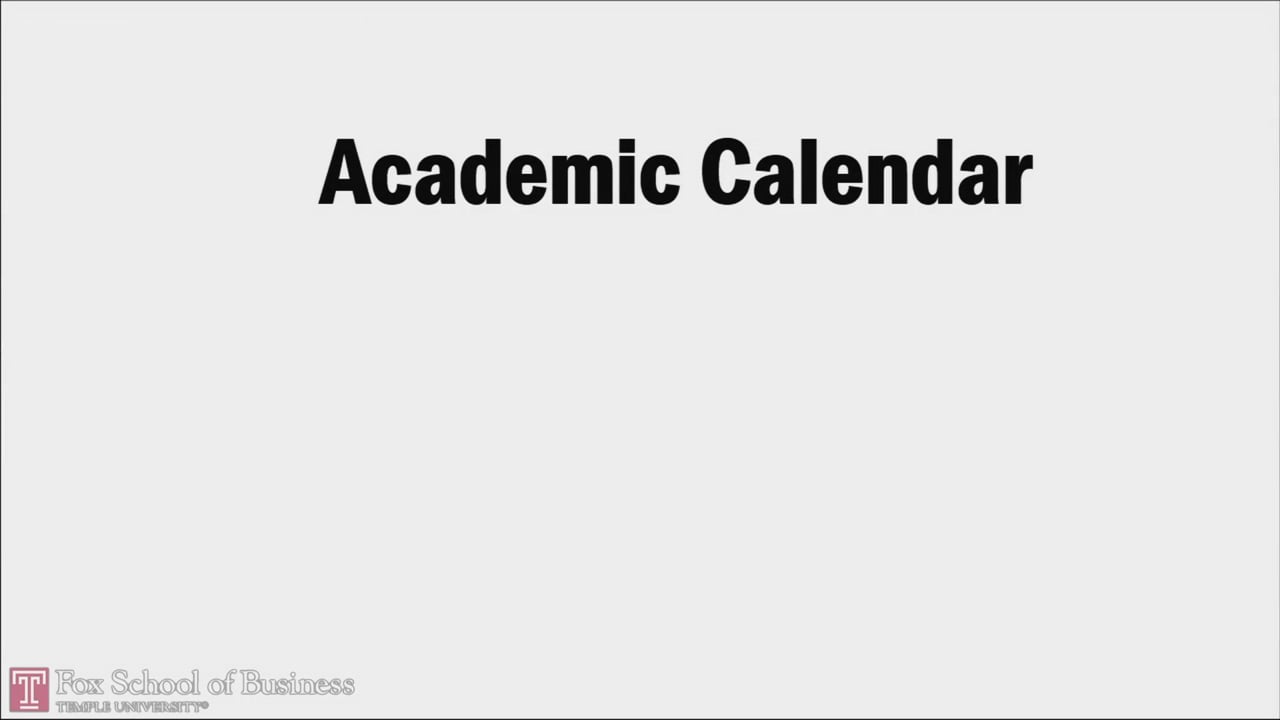 Online MBA Academic Calendar