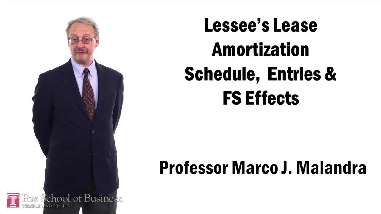 Lessee’s Lease Amortization Schedule Entries and FS Effects