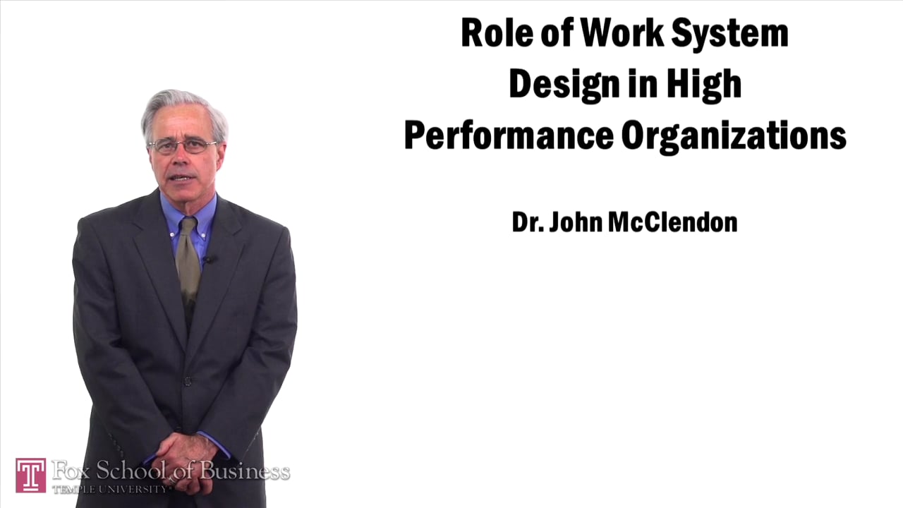 Role of Work System Design in High Performance Organizations