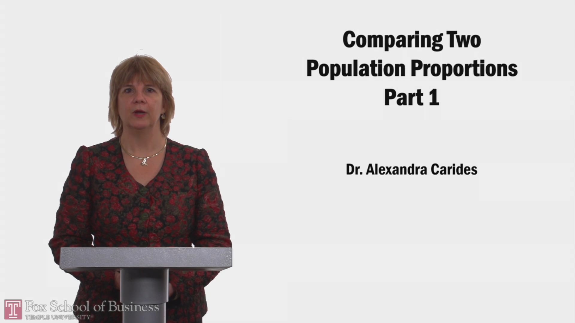 Comparing Two Population Proportions PT1