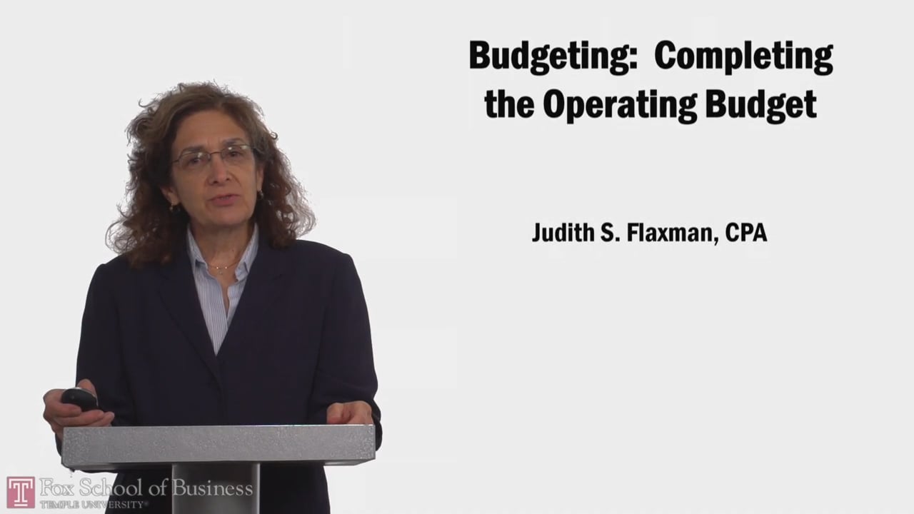 Login to view Budgeting Completing the Operating Budget