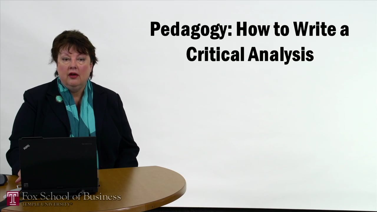 Pedagogy – How to Write a Critical Analysis