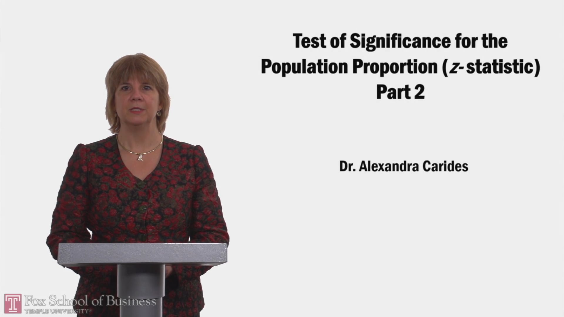 Tests of Significance for the Population Proportion (z-Statistic) PT2