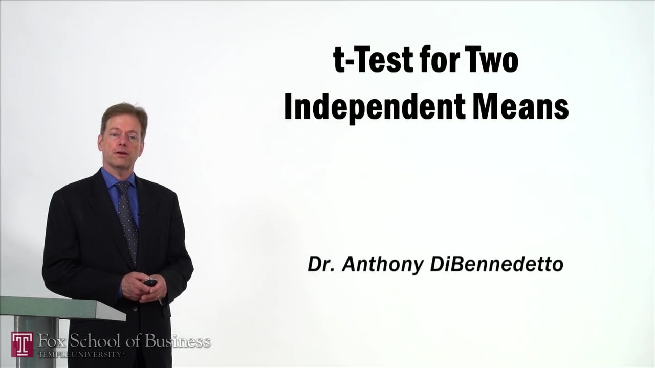 t-Test for Two Independent Means